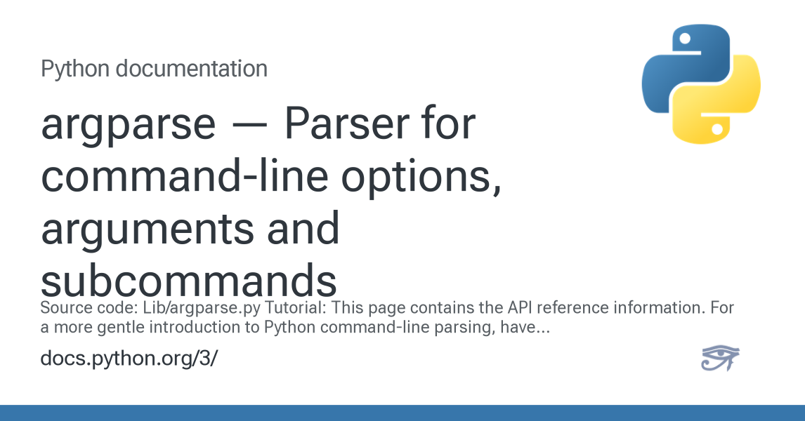 argparse — Parser for command-line options, arguments and subcommands ...