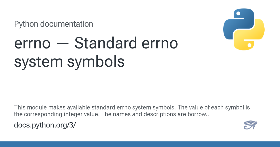 errno — Standard errno system symbols — Python 3.12.13 documentation