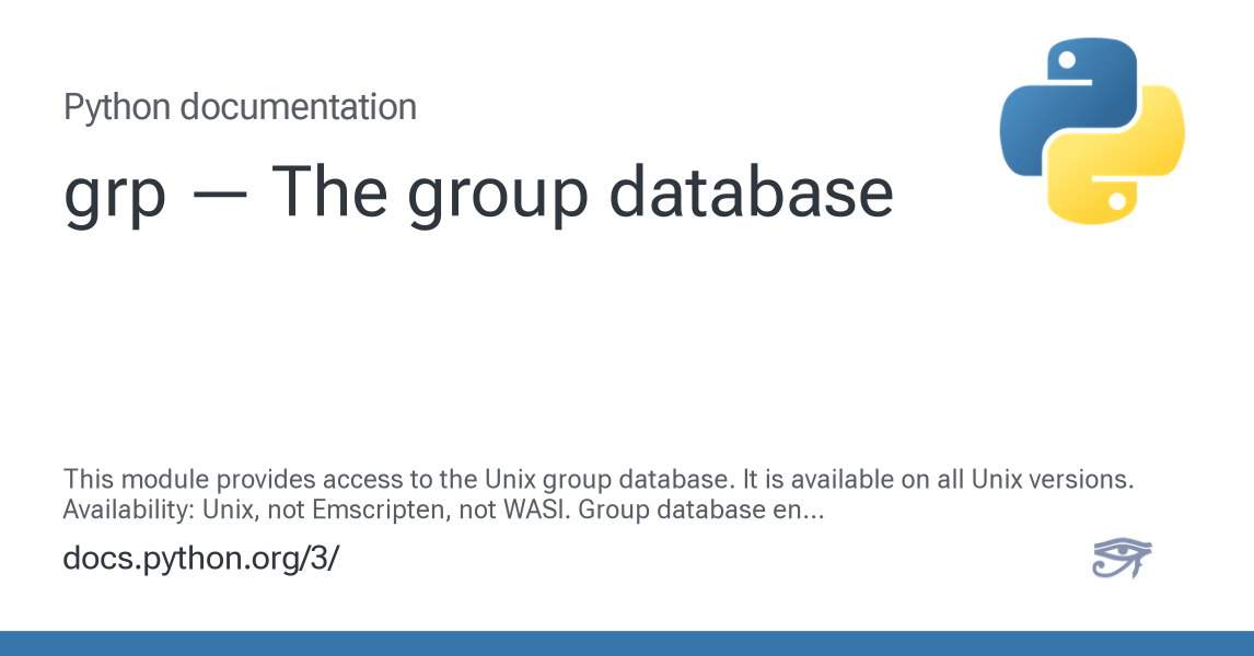 grp — The group database — Python 3.12.13 documentation