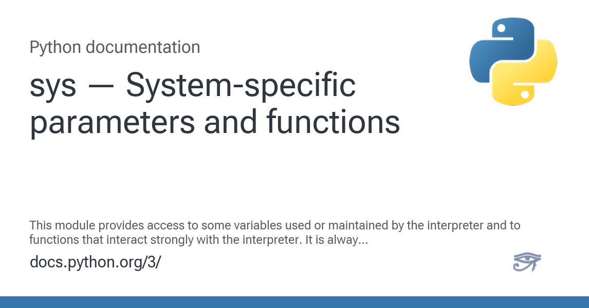 sys — System-specific parameters and functions — Python 3.12.13 ...