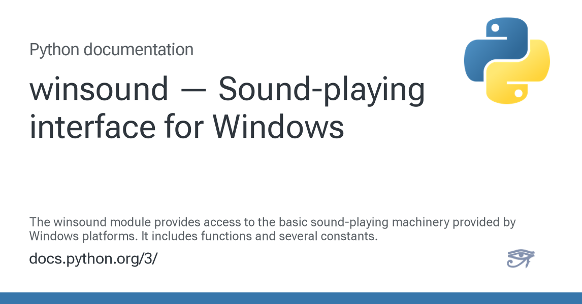 winsound — Sound-playing interface for Windows — Python 3.12.13 ...