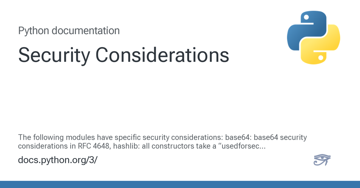 python officially unveils new standard lock file... Security Considerations — Python 3.14.6 documentation