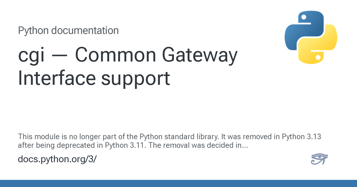 cgi — Common Gateway Interface support — Python 3.15.0b3 documentation
