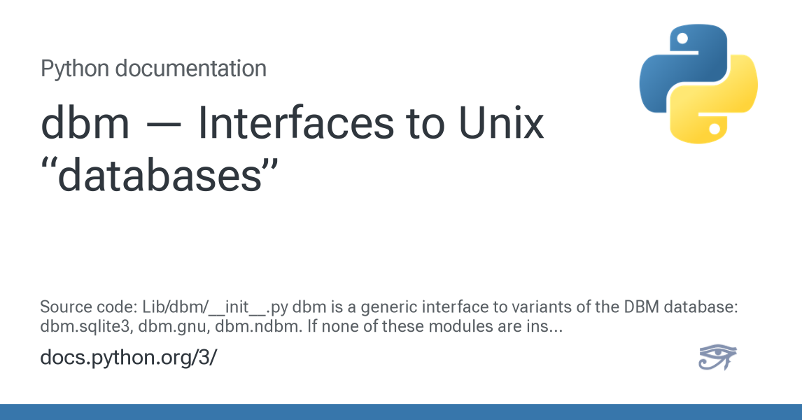 dbm — Interfaces to Unix “databases” — Python 3.15.0b2 documentation