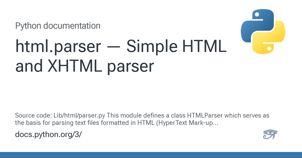 html.parser — Simple HTML and XHTML parser — Python 3.15.0b4 documentation