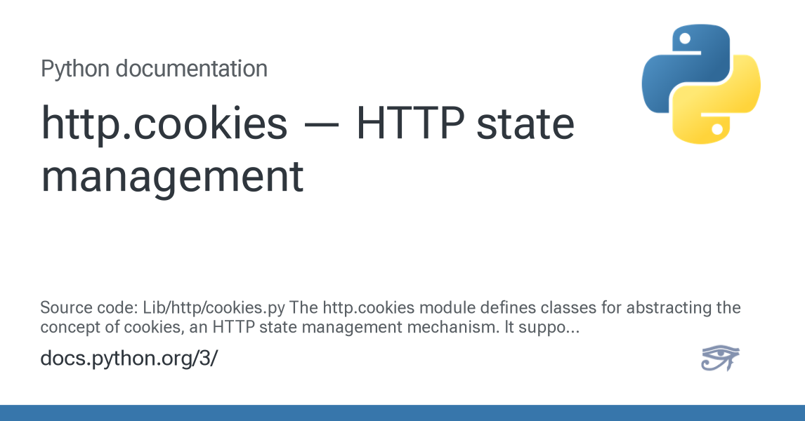 http.cookies — HTTP state management — Python 3.15.0b3 documentation