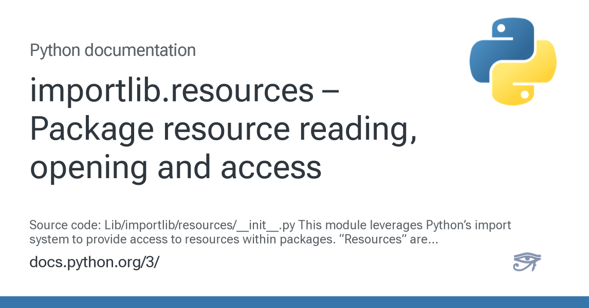 importlib.resources – Package resource reading, opening and access ...