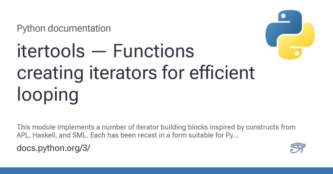 itertools — Functions creating iterators for efficient looping — Python ...