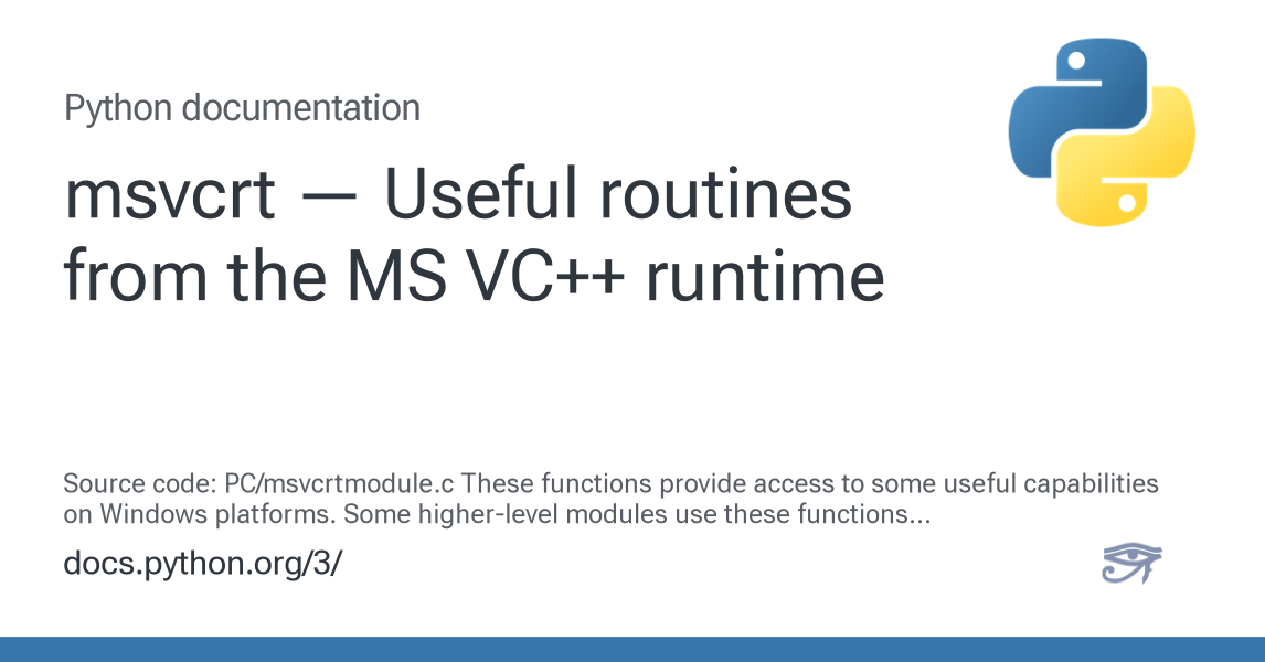 msvcrt — Useful routines from the MS VC++ runtime — Python 3.15.0b3 ...