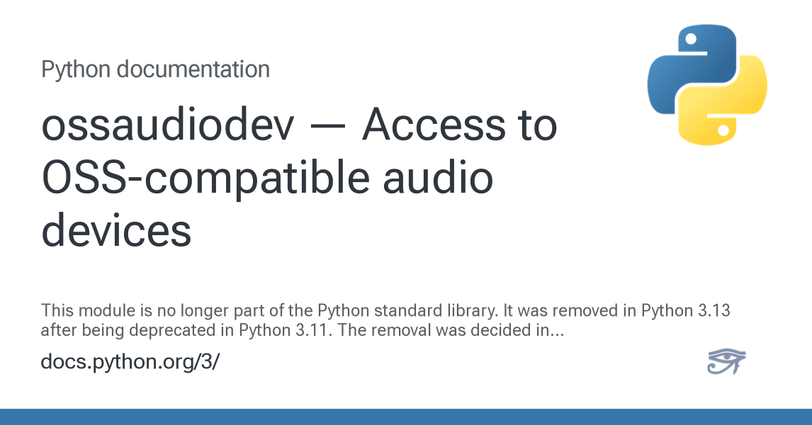 ossaudiodev — Access to OSS-compatible audio devices — Python 3.15.0b4 ...