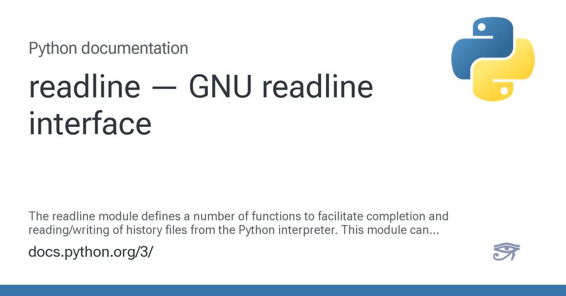 readline — GNU readline interface — Python 3.15.0b1 documentation