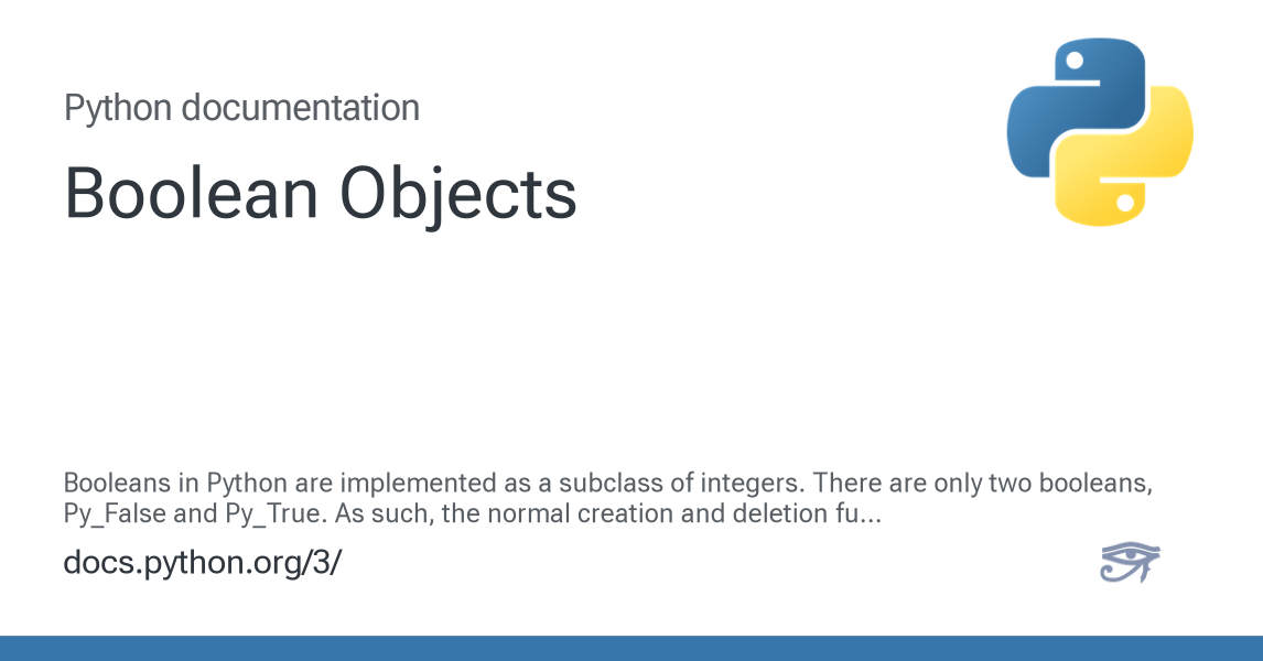 Boolean Objects — Python 3.16.0a0 documentation
