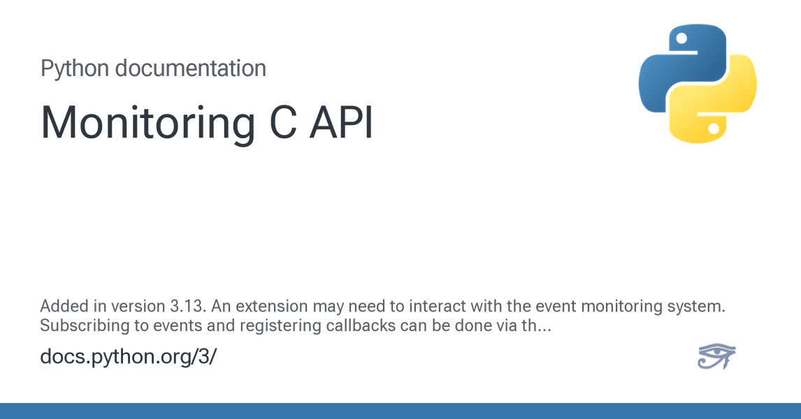 Monitoring C API — Python 3.16.0a0 documentation