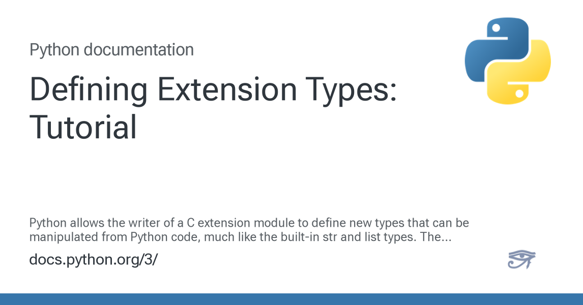 Defining Extension Types: Tutorial — Python 3.16.0a0 documentation