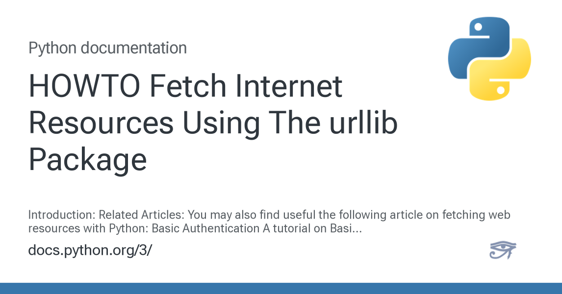 HOWTO Fetch Internet Resources Using The urllib Package — Python 3.16 ...
