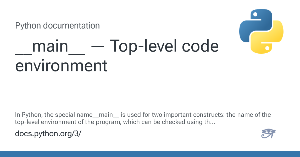 __main__ — Top-level code environment — Python 3.16.0a0 documentation