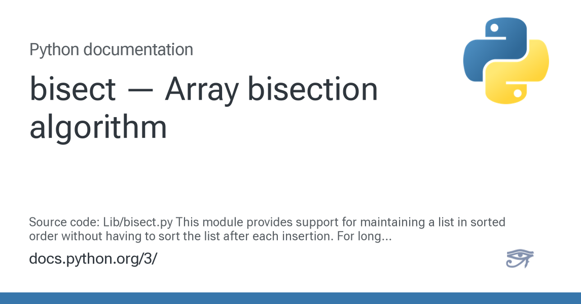 bisect — Array bisection algorithm — Python 3.16.0a0 documentation