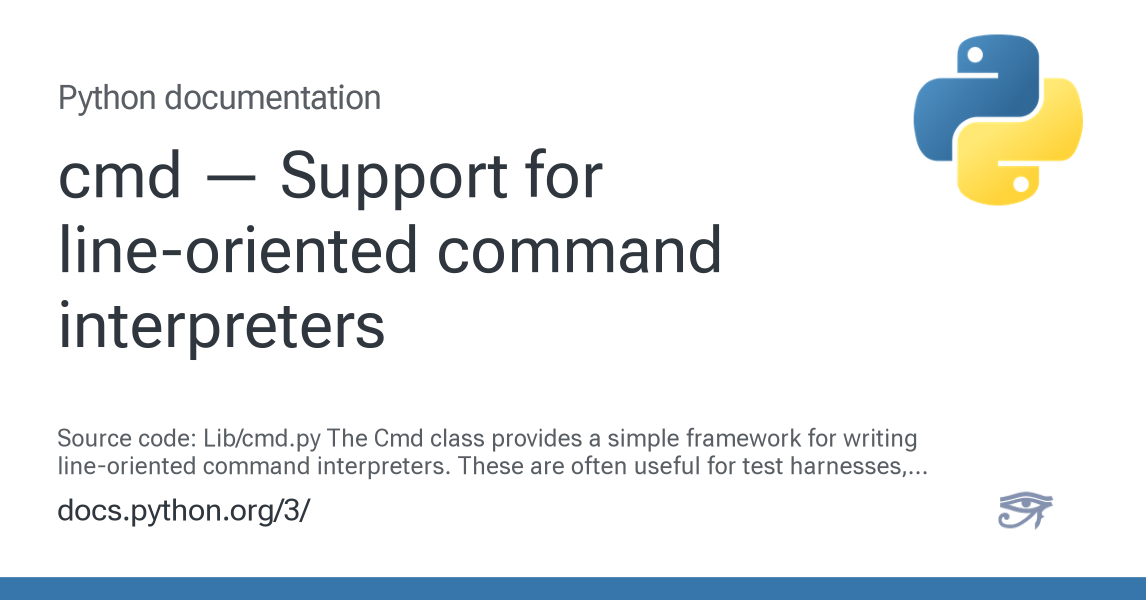 cmd — Support for line-oriented command interpreters — Python 3.16.0a0 ...