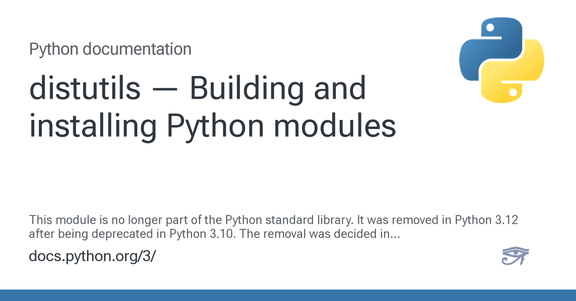 distutils — Building and installing Python modules — Python 3.16.0a0 ...