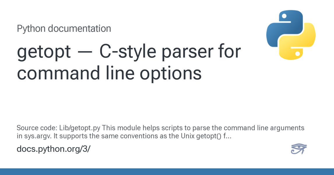 getopt — C-style parser for command line options — Python 3.16.0a0 ...
