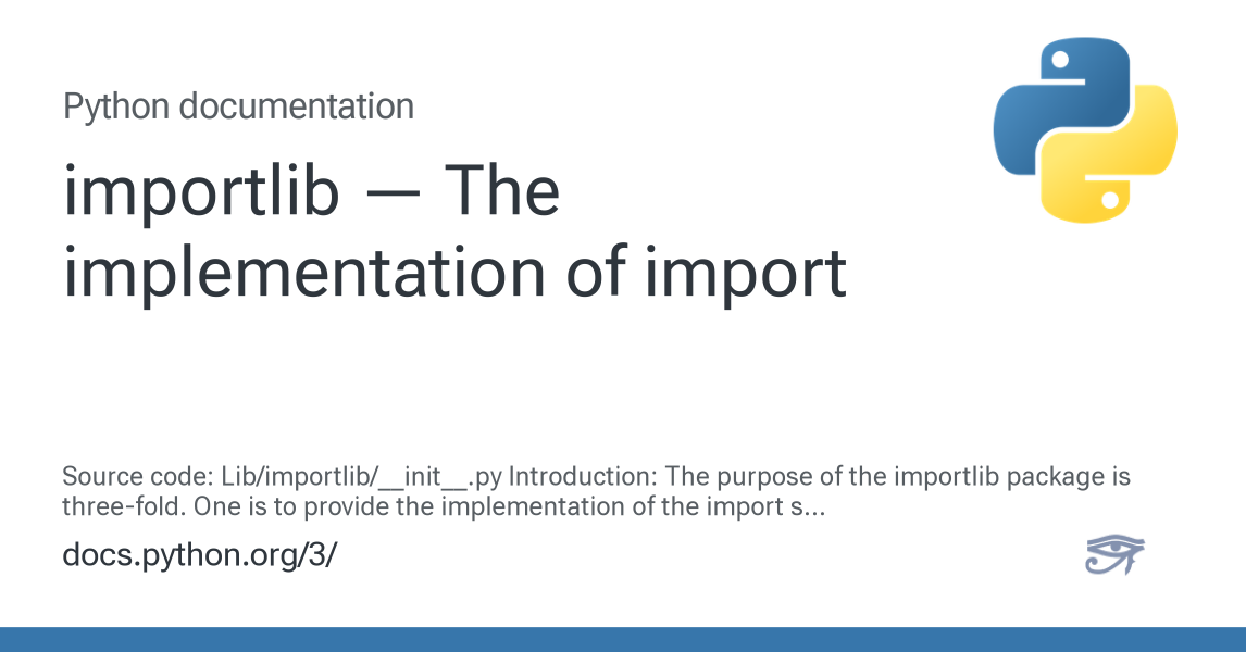 importlib — The implementation of import — Python 3.16.0a0 documentation