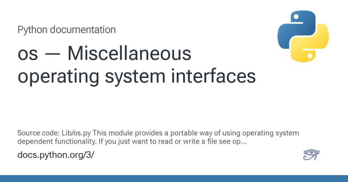 os — Miscellaneous operating system interfaces — Python 3.16.0a0 ...