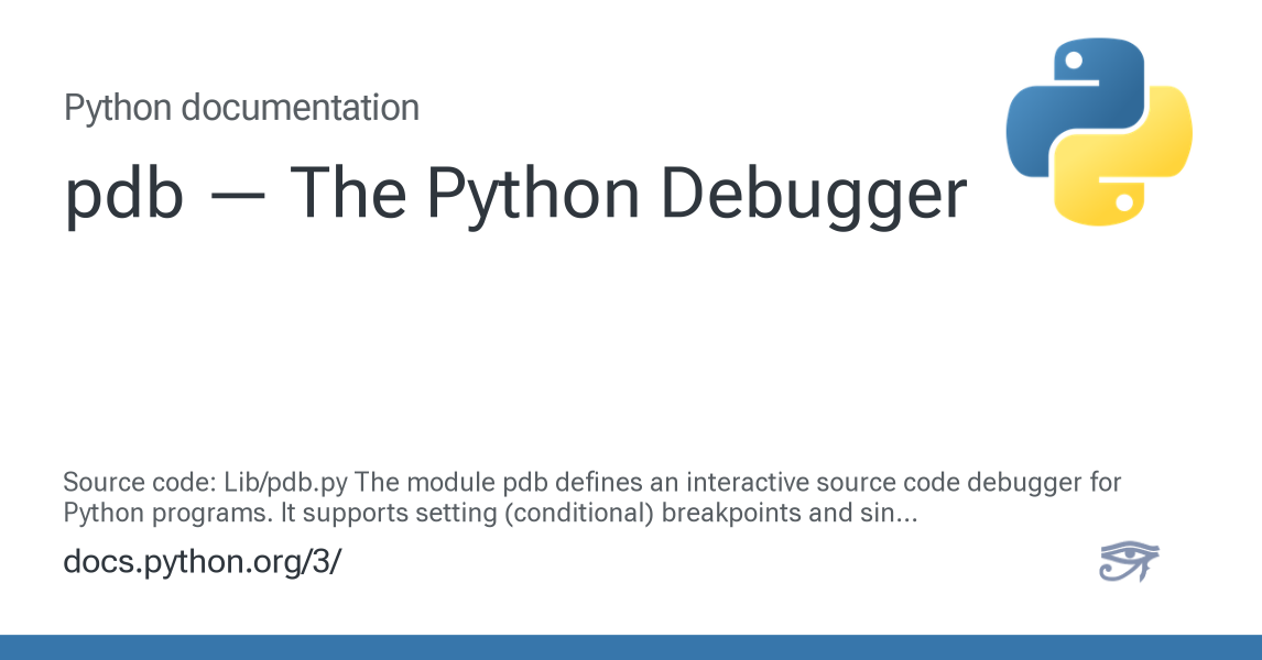 pdb — The Python Debugger — Python 3.16.0a0 documentation