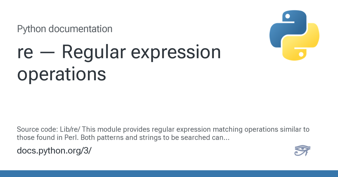 re — Regular expression operations — Python 3.16.0a0 documentation