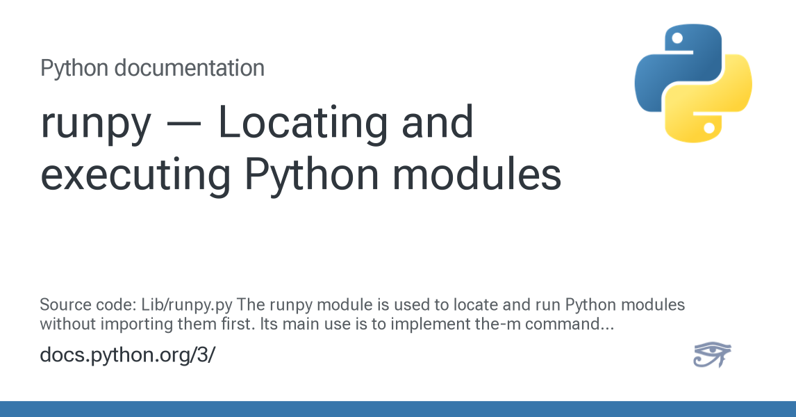 runpy — Locating and executing Python modules — Python 3.16.0a0 ...