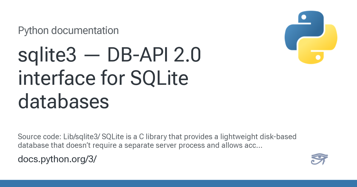 sqlite3 — DB-API 2.0 interface for SQLite databases — Python 3.16.0a0 ...