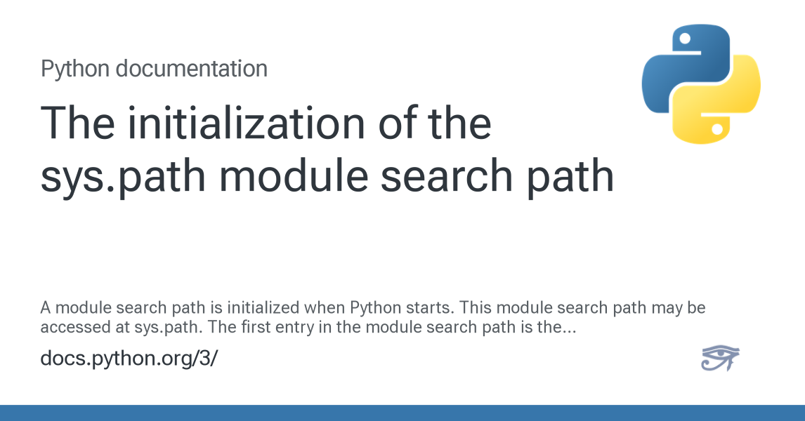 The initialization of the sys.path module search path — Python 3.16.0a0 ...