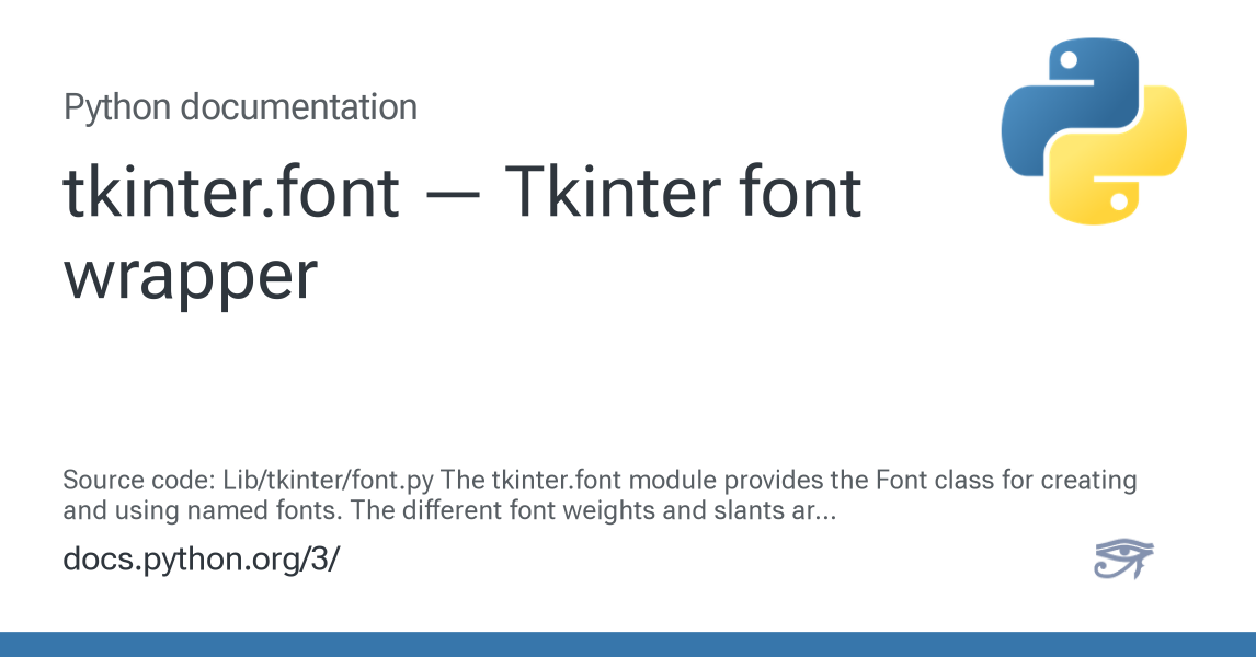 tkinter.font — Tkinter font wrapper — Python 3.16.0a0 documentation