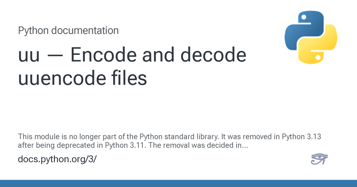 uu — Encode and decode uuencode files — Python 3.16.0a0 documentation