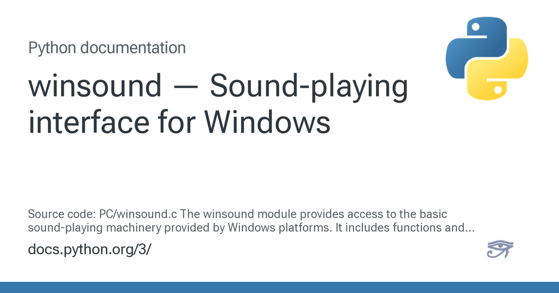 winsound — Sound-playing interface for Windows — Python 3.16.0a0 ...