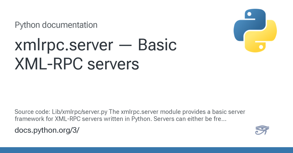 Server Written xmlrpc.server — Basic XML-RPC servers — Python 3.16.0a0 documentation