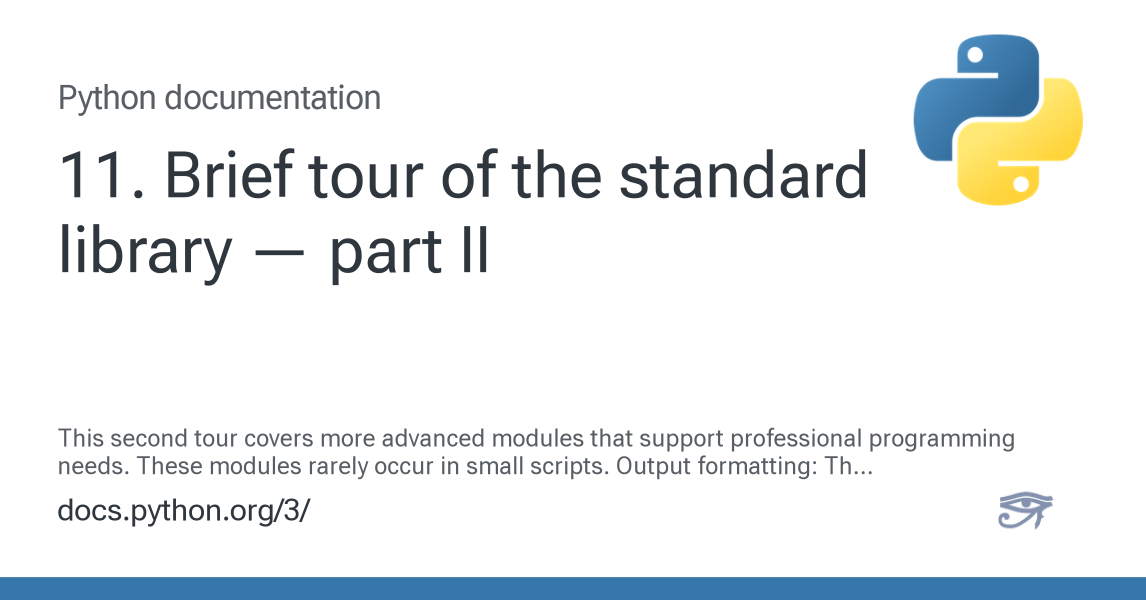 11. Brief tour of the standard library — part II — Python 3.16.0a0 ...