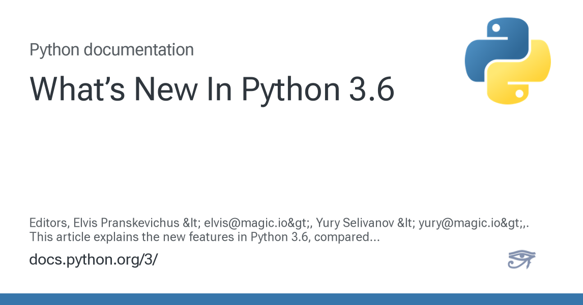 What’s New In Python 3.6 — Python 3.16.0a0 documentation
