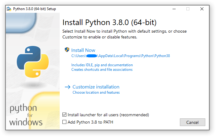 in windows and python